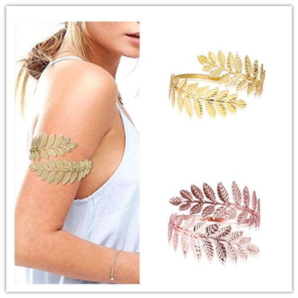 

hand catenary katong leaf armband roman bride opening bracelet hand ornament gift, Golden;silver