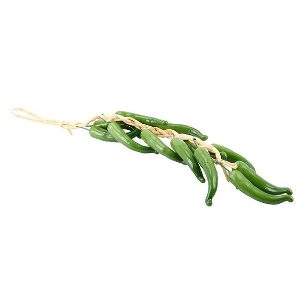 

decorative flowers & wreaths artificial (tm) chilli string peppers hanging home decor vegetable fruit (green)