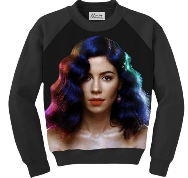 

men's hoodies digital printed casual long sleeve round ne pullover, Black