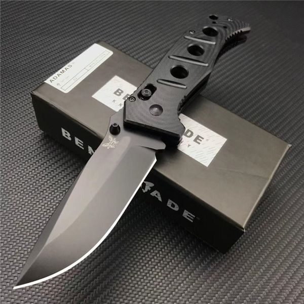 

new benchmade bm 275 tactical folding edc knife 3.78' plain blade g10 handle hunting camping outdoor survival sharp knife, gold/black