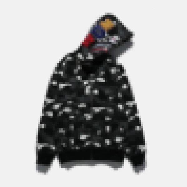 Neue STARRY SKY BLACK HERREN A BATHING APE SPACE CAMO SHARK HOODIE FULL ZIP MANTELJACKE