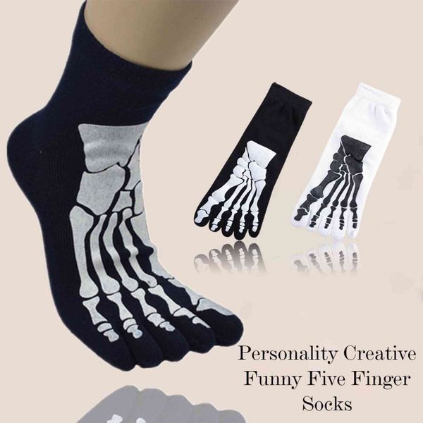 

men's horror printed socks, skull design hip fi, punk rock, d2q9, pair, Black;white
