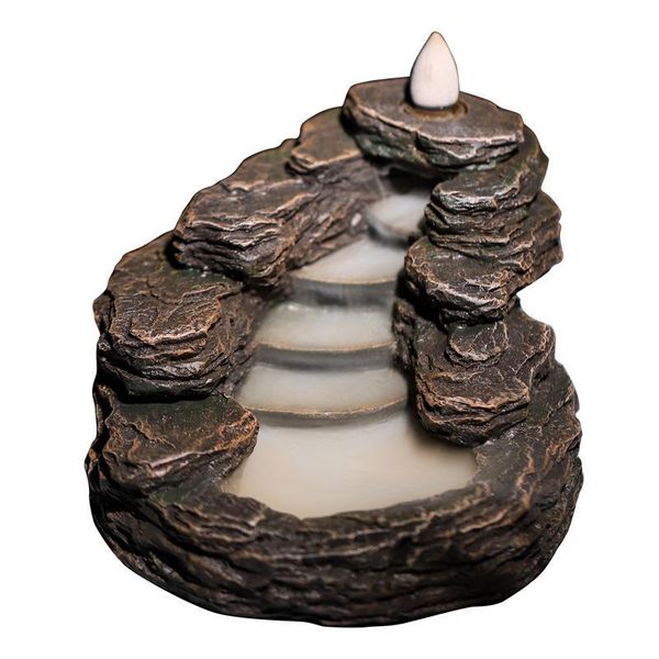 

sachet bags classic chinese style terraced field shape waterfall smoke backflow incense burner office home decor with 10pcs mixed cones