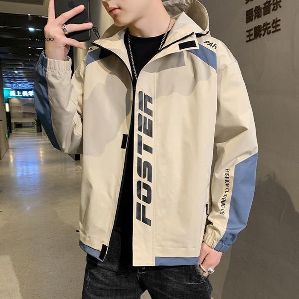 

men's jackets 2021 autumn winter jacket men hooded streetwear non-removable hood mens windbreaker fashion outwear male, Black;brown