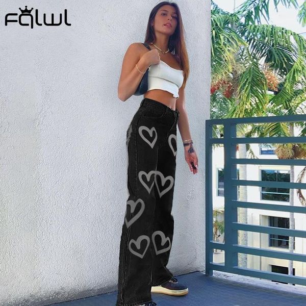 

streetwear y2k black jeans women pants ladies trousers 2021 washed high waisted baggy loose denim female women's, Blue