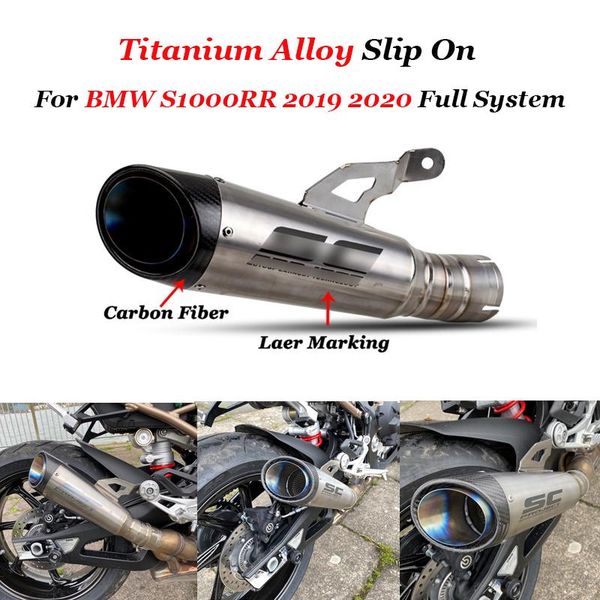 

motorcycle exhaust system slip on for s1000rr 2021 escape modified titanium alloy muffler carbon fiber db killer link pipe