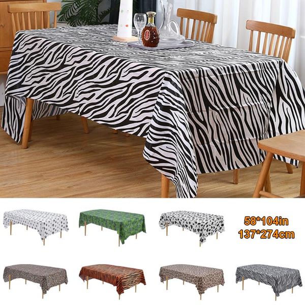 

table cloth 173 x 274 cm animal safari cover theme tablecloth disposable waterproof oil-proof party decor supplies