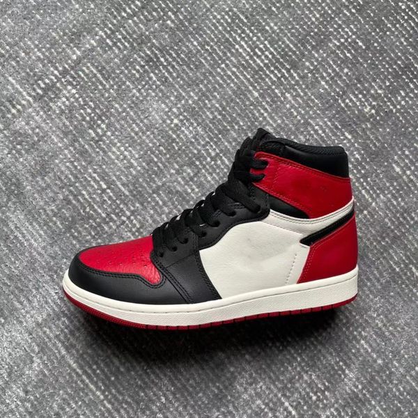 

artist23 new true 1 high og bred toe black red men basketball shoes sports sneakers wholesale box size us4-13