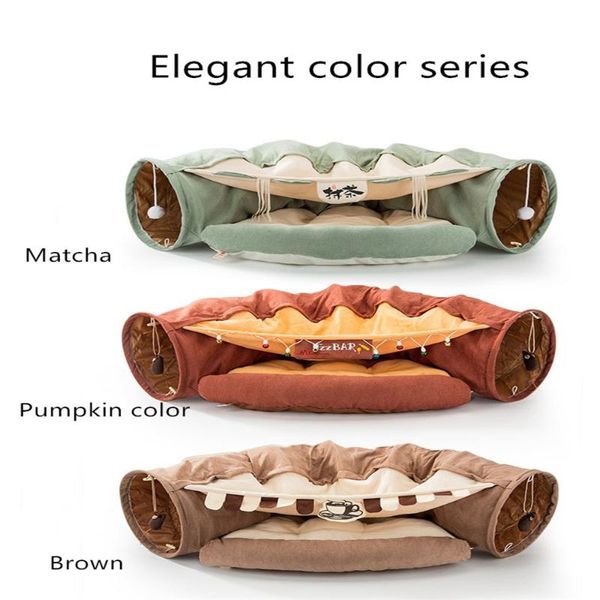 

cat beds & furniture plush bed house warm sleeping cats nest soft long dog basket pet cushion tunnel