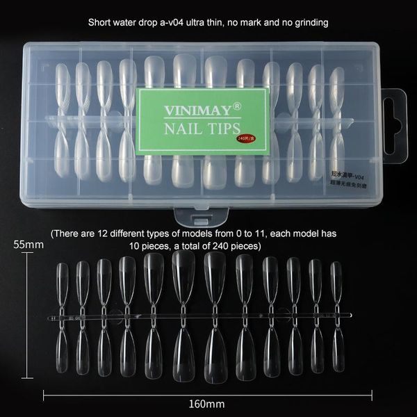 

ultra-thin frosted nails sheets transparent extension false nail non-marking art accessories, Red;gold