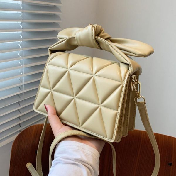 

evening bags small pu leather crossbody bag lattice for women 2021 summer lady trending shoulder handbags and purses with bow handle