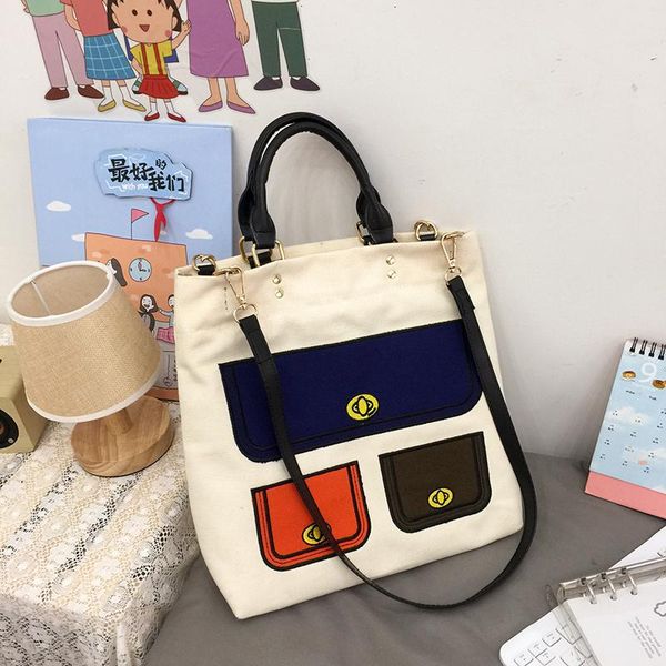 

evening bags fashion exquisite canvas shopping bag retro casual lady handbag shoulder female large capacity messenger school