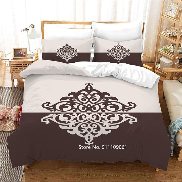 

bedding sets simple european printing 2-3  king size down bed cover pillowcase purple black luxurious set home textile