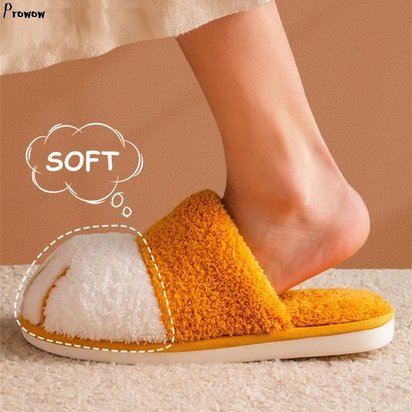 

winter indoor slippers cute cat bedroom women furry non-slip house warm fur slipers plush shoes, Black