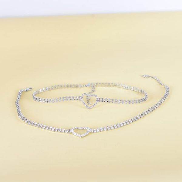 

chains fashion simple necklace full diamond love clavicle chain for women holiday jewelry gifts, Silver