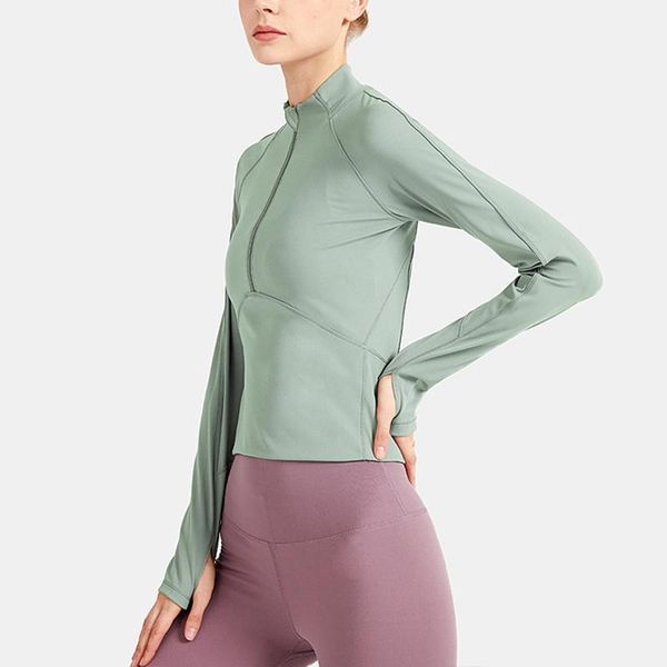 

zipper yoga for women long sleeve sport tacksuits gym clothes fitness sports coat wear clothing, White;black
