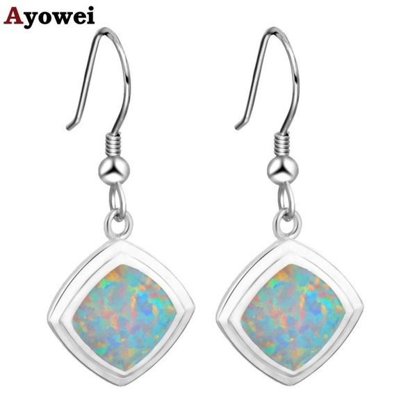 

dangle & chandelier ayowei romantic gift anniversary for women fashion jewelry white fire opal silver stamped drop earrings oes648a