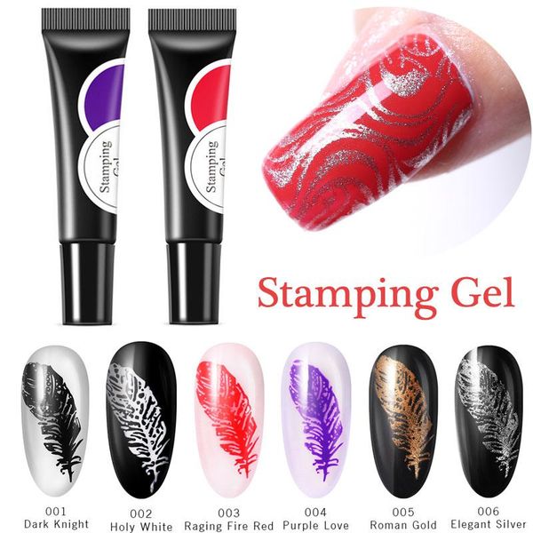 

nail gel stamping polish semi permanent led hybrid varnish diy uv painting, Red;pink