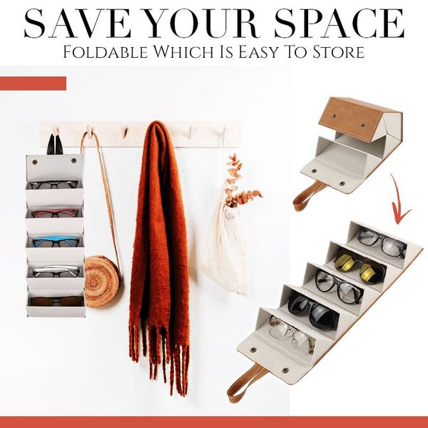 

leather multiple glasses storage case pu 2/3/4/5/6 pairs of sunglasses holder box eyeglasses fhj889 bags