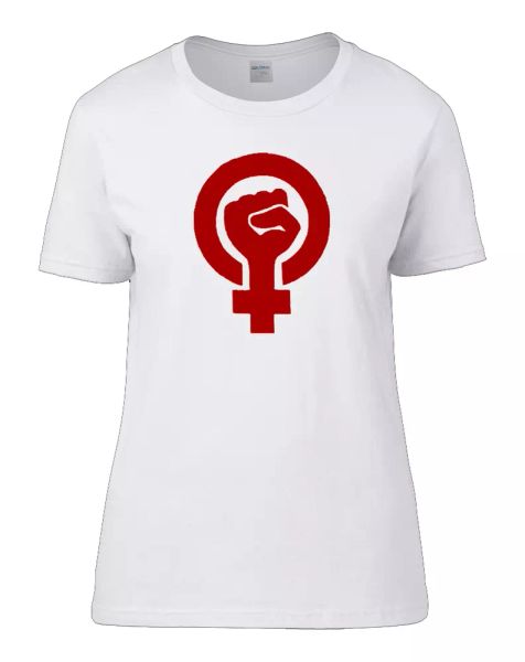 

suffragette fist- feminist symbol inspired women's t-shirt, White;black
