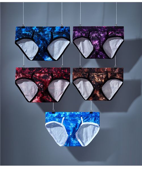 

men's printed briefs low waist breathable u convex men's, Black;white