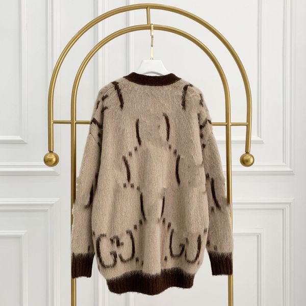 

sweater cardigan v-neck jacket women's loose letter print fashion knit long sleeve jacket 2021, White