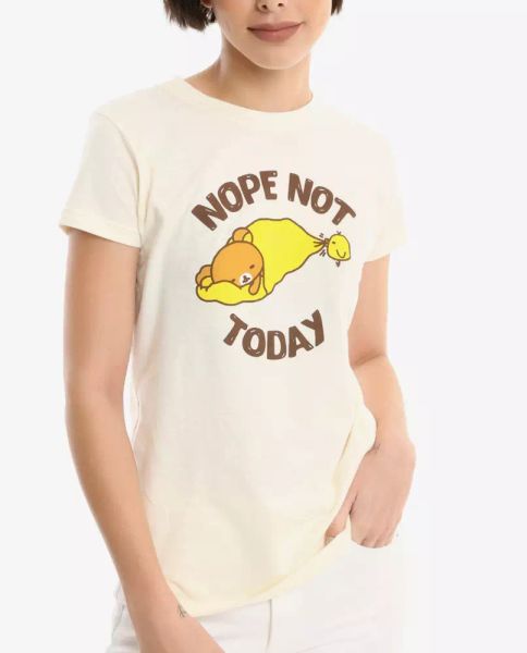 

Rilakkuma NOPE NOT TODAY Women's Girls T-Shirt NWT Licensed & Official, White;black