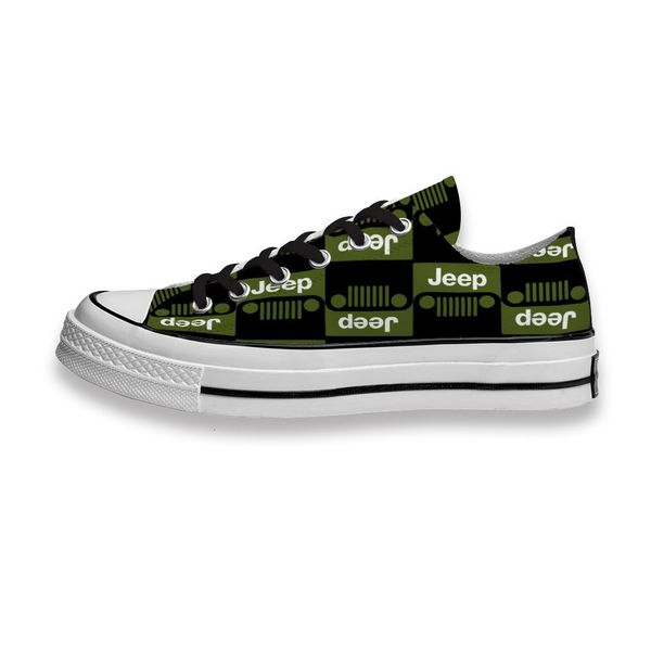 

custom printed shoes jeep logo green sneakers low mens womens skateboard sport footwear diy trainers canvas casual shoe