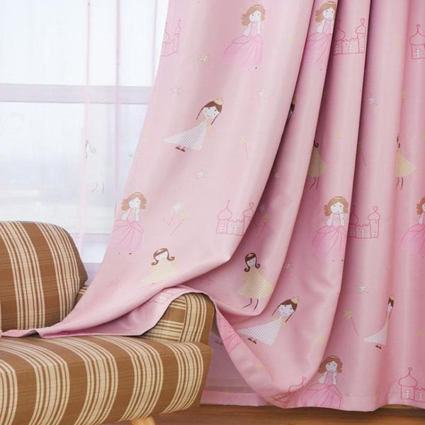 

blackout pink curtains for girls room kids children bedroom curtain drapes windows treatment &