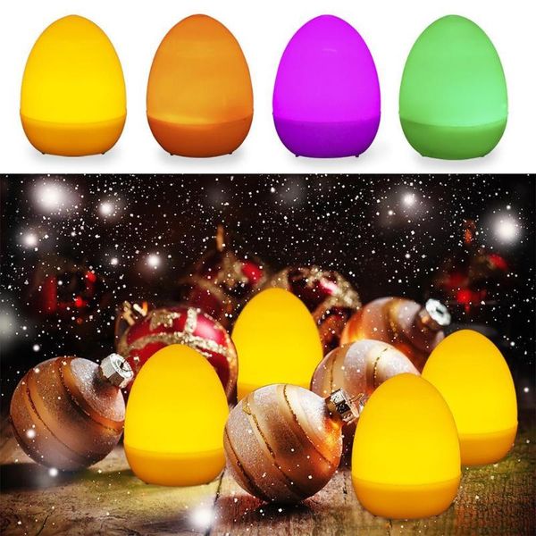 

party decoration 12pcs simulation easter eggs battery powered multicolor led lighting for home kids gift