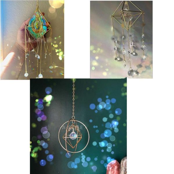 

suncatcher with crystal pendant light catcher rainbow maker gift of good luck keychain garden decorations