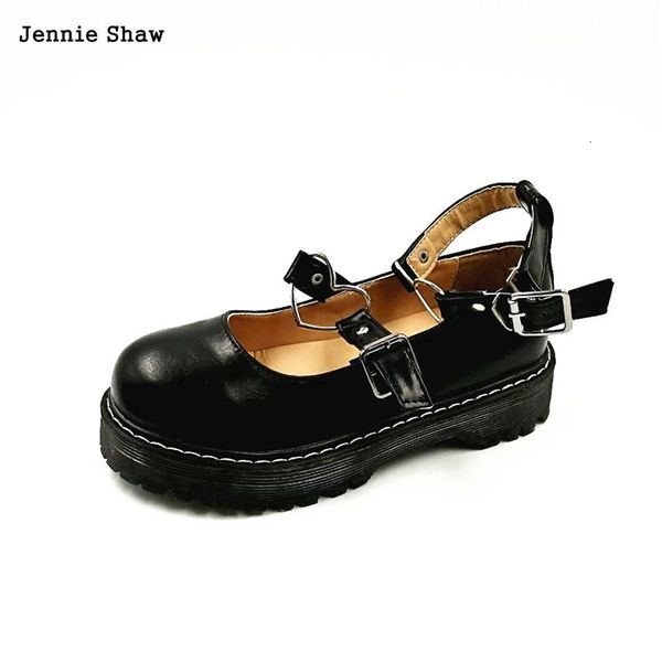 

zapatos de punta redonda para mujer, mueca adorable lolita, Black