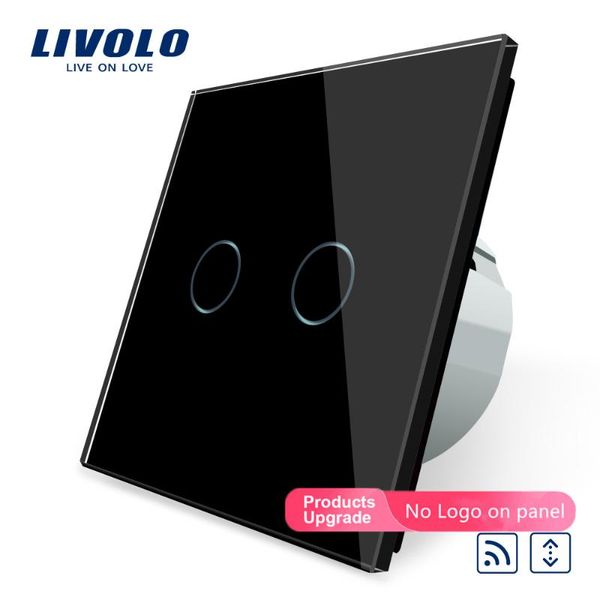 

smart home control livolo eu standard touch remote curtains switch vl-c702wr-12 with luxury black crystal glass panel
