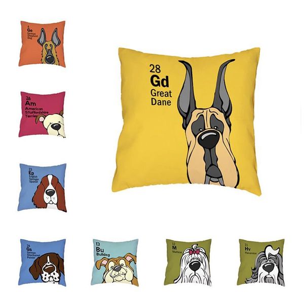 

cushion/decorative pillow dog cushion cover polyester peach skin material golden retriever great dane maltese printing home chair sofa decor