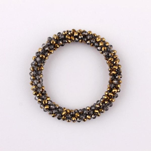 

beaded, strands faceted crystal glass beaded stretch bracelets for women, Black