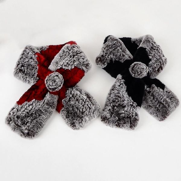 

scarves autumn and winter female fur rex scarf fabric warm, Blue;gray