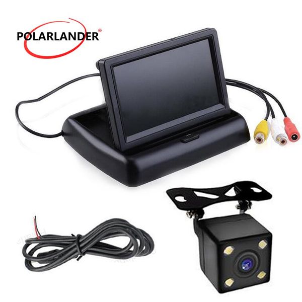 

car video 4.3" tft lcd monitors foldable display with rear view reversing camera wireless parking assistance system