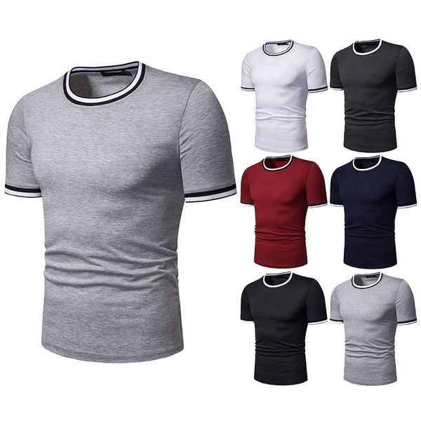 

men s casual crew neck pullover short sleeve summer pullover, White;black