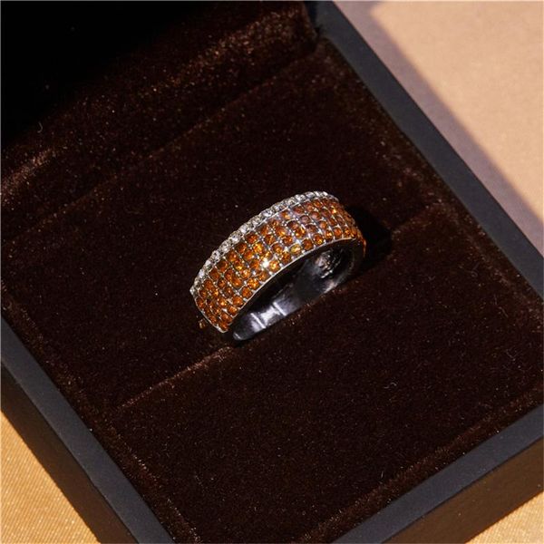 

wedding rings fashion exquisite luxury ladies engagement full set of zircon valentine's day gifts anniversary jewelry ring wholesale, Slivery;golden