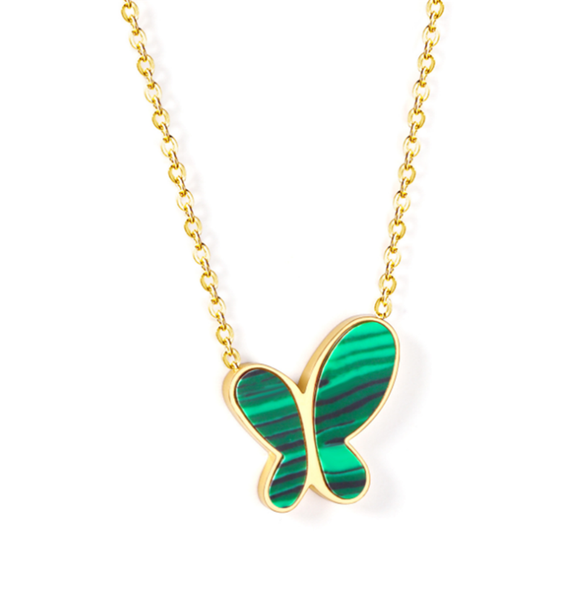 

chains 316l stainless steel sweet style butterfly pendant necklace acero inoxidable joyeria mujer, Silver