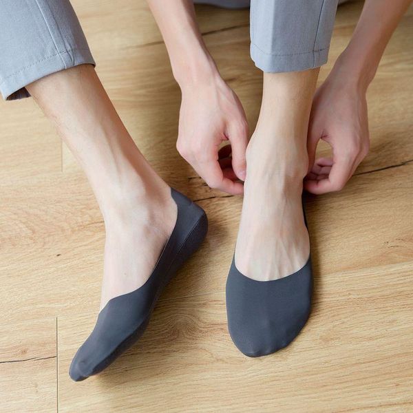 

men's no show socks casual breathable boat summer non-slip silicone invisible low cut ankle size 37-43, Black