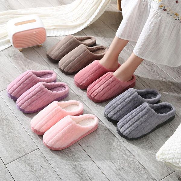 

autumn and winter cotton slippers men women home slipper thick-soled warm wear-resistant sweat-absorbing, Black
