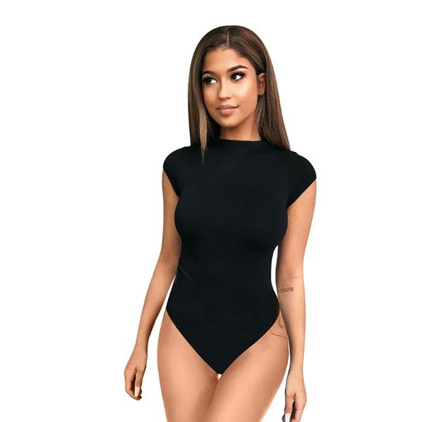 

women's jumpsuits & rompers summer zipper short-sleeved jumpsuit european and american fashion ladies bodysuit, Black;white