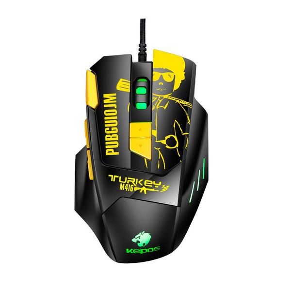 

gaming mouse ergonomic wired 8-key led 4800 dpi optical programmable usb computer macro wit mice