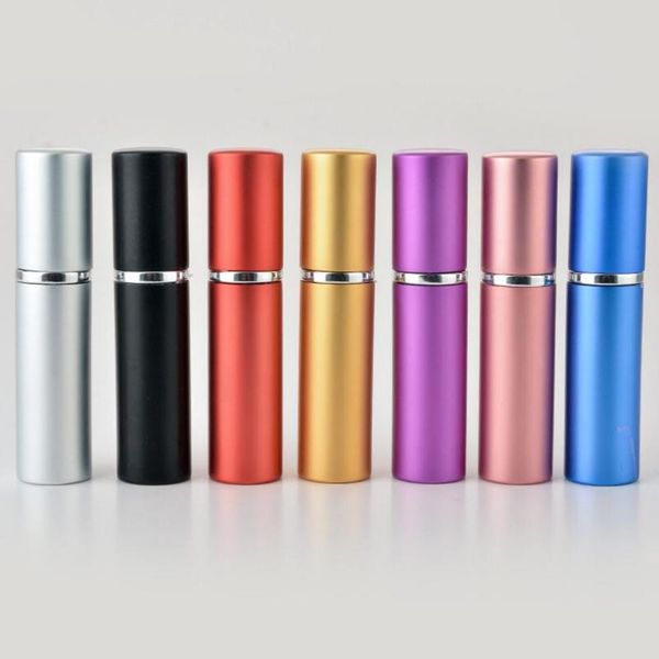 

100pcs/lot 5ml 10ml empty travel metal aluminum spray portable perfume bottle refillable cosmetic atomizer containers storage bottles & jars