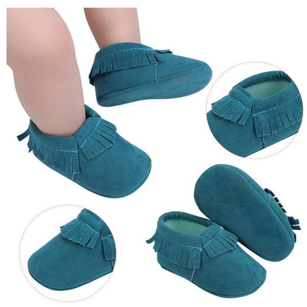 

first walkers born baby girls boys suede leather shoes for booties moccasins soft soled non-slip crib infant walker