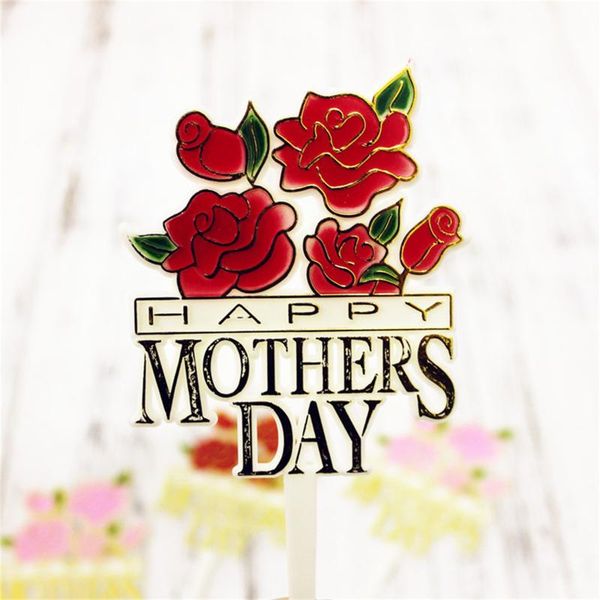 

red floewr happy mother's day cake ers mom picks decoration party supplie for shower baking supplies decor other festive &