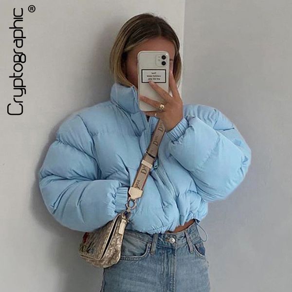 

fashion fall winter down coat puffer jaet and coats women christmas bubble cropped outerwear warm clothing, Black