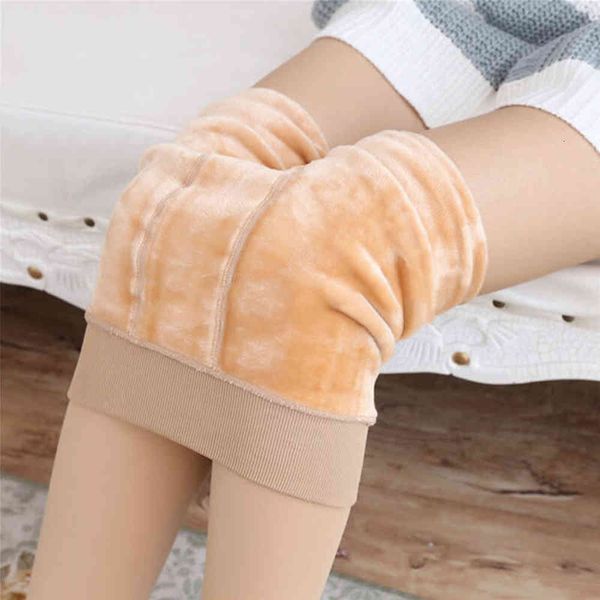 

leggings autumn winter plush high waist warm bare leg silk pantyhose autumn, Black
