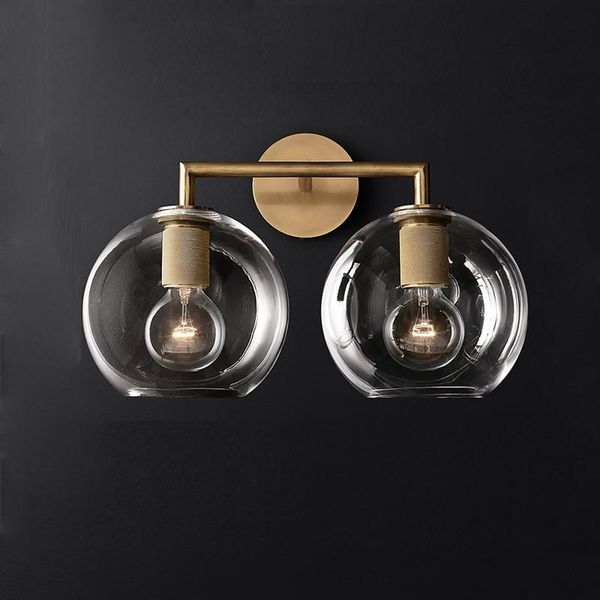 

nordic iron glass led wall lamps indoor decor sconces light fixture living room bedroom bedside corridor design